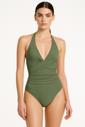 Badpak Dames Hoge Taille Push Up Elegant Zwemkleding - Noor