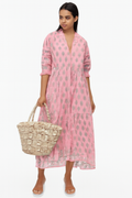 Casual damesjurk met V-hals en print – Hiley