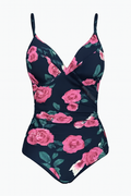 Corrigerend Badpak met Bloemenprint en Diepe Hals – Floraniva