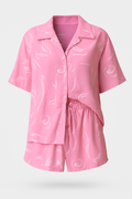 Zomerse dames set met abstracte print en shorts – Calista