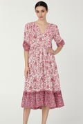 Boho Maxi Jurk Dames Bloemenprint Comfort V-Hals – Soraya