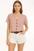 Ademende casual dames top met bloemmotief – Nora
