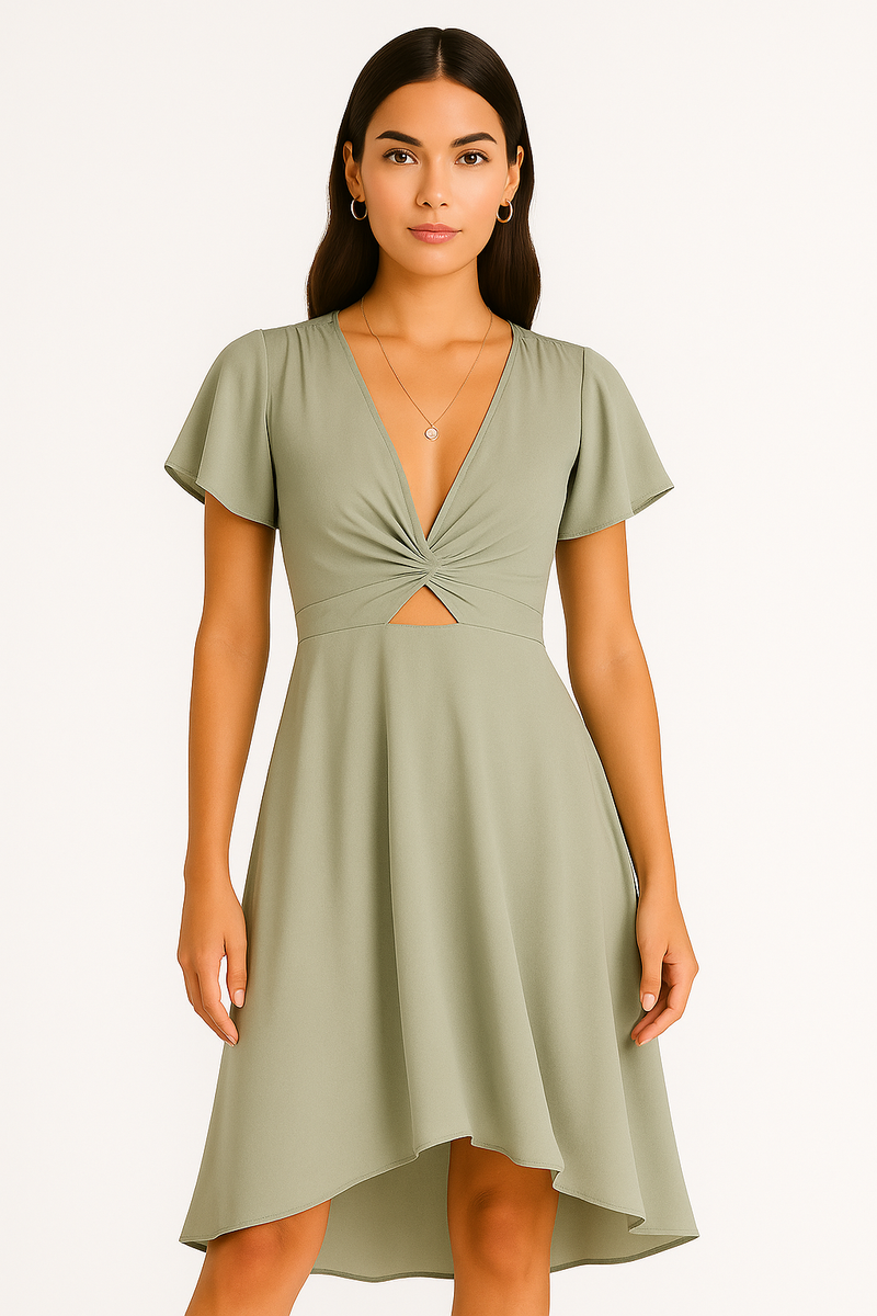 A-lijn damesjurk met elegant strikdetail – Mila