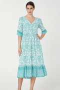 Boho Maxi Jurk Dames Bloemenprint Comfort V-Hals – Soraya