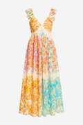 Zomerjurk met pofmouwen en bloemenprint – Mila