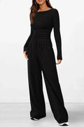 Comfortabele dames set met ronde hals en lange mouwen – Livia