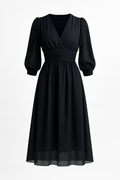 Zijdezachte chiffonjurk met elegante pasvorm – Abelya