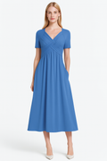 Afslankende elegante damesjurk met V-hals – Rosella