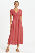 Afslankende elegante damesjurk met V-hals – Rosella