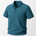 Heren Polo Shirt van Katoen en Hennep met Ruittextuur – George
