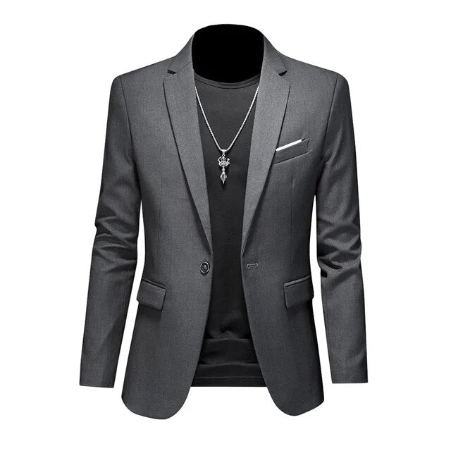 Heren slim-fit blazer met één knoop – Nicolas