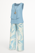 Zomer Set Dames Lichtgewicht Elegant Bladprint – Elvarra