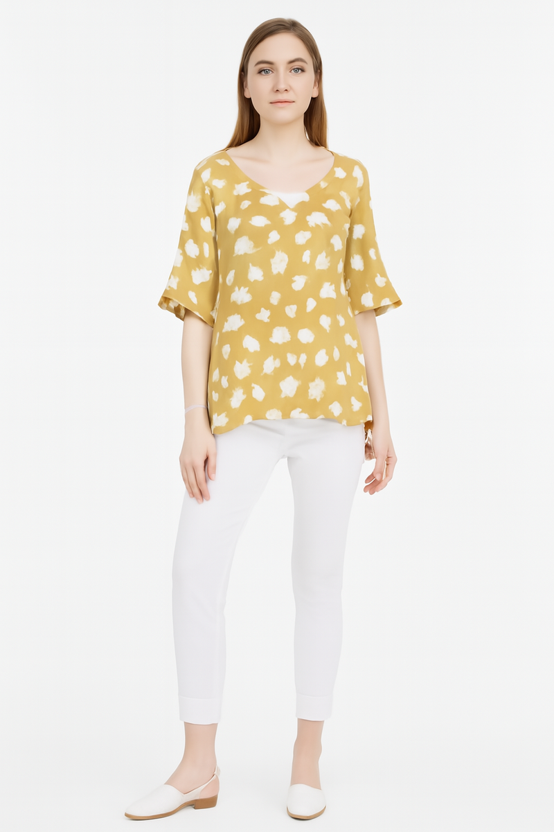 Zomer Top Katoen Linnen Losse Pasvorm – Linvoria