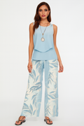 Zomer Set Dames Lichtgewicht Elegant Bladprint – Elvarra