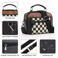 Canvas crossbody tas met schaakpatroon voor dames – Velinna