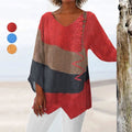 Damesblouse met artistieke print en V-hals – Noémie
