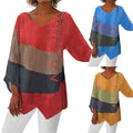 Damesblouse met artistieke print en V-hals – Noémie