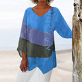 Damesblouse met artistieke print en V-hals – Noémie