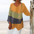 Damesblouse met artistieke print en V-hals – Noémie