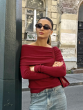 Dames off-shoulder gebreide top met elegante pasvorm – Laura