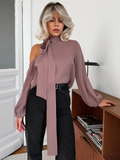 Elegante blouse met strik detail en luxe satijn - Sophie