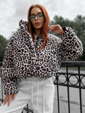 Luipaardprint Pufferjack met Trendy Pasvorm – Ava