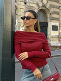 Dames off-shoulder gebreide top met elegante pasvorm – Laura