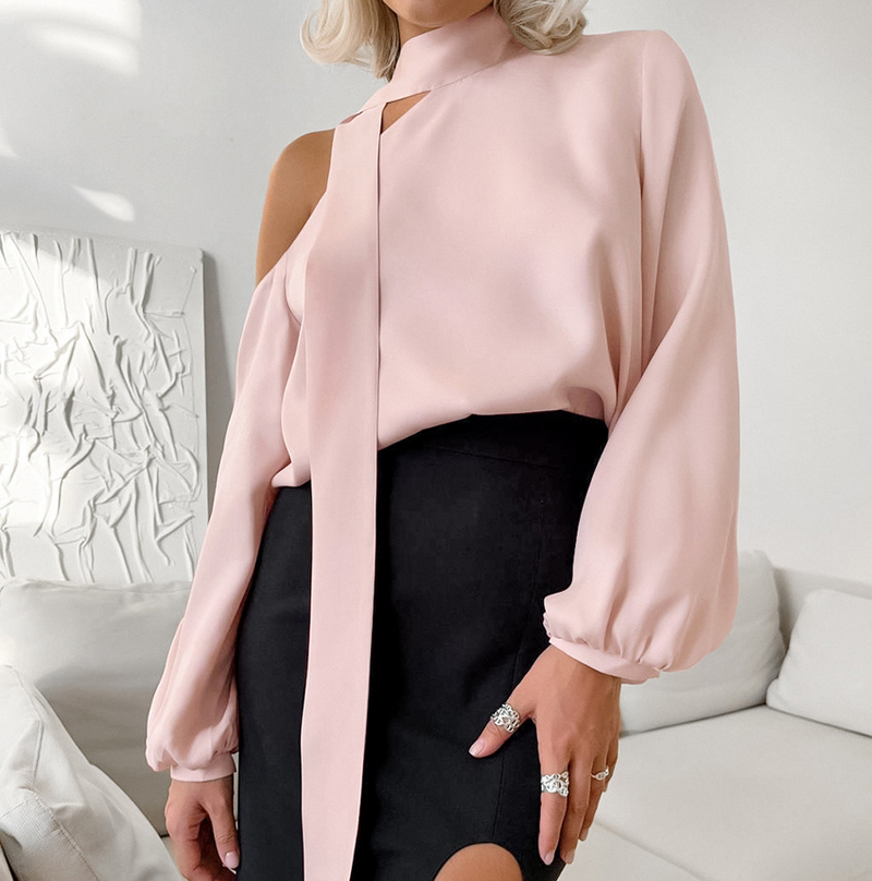 Elegante blouse met strik detail en luxe satijn - Sophie