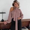 Elegante blouse met strik detail en luxe satijn - Sophie