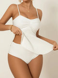Tankini dames peplum wit hoog uitgesneden elegant – Elenora