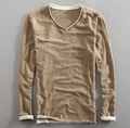 Heren Overhemd Zomer V-Hals Comfort Stijlvol – Tenhiro