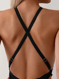 Halter Badpak Hoog Gesneden Glanzend Design – Ravessa