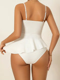 Tankini dames peplum wit hoog uitgesneden elegant – Elenora