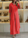 Linnen Tweedelige Set Dames Zomer Look Comfort – Elanvia