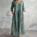 Bloemenprint damesjurk met elegante pasvorm – Juliette