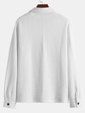 Heren gequilt jacquard overshirt met flapzakken – Victor