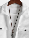 Heren gequilt jacquard overshirt met flapzakken – Victor
