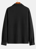 Heren gequilt jacquard overshirt met flapzakken – Victor