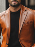 Stijlvolle leren herenjas met minimalistisch design – Lucas