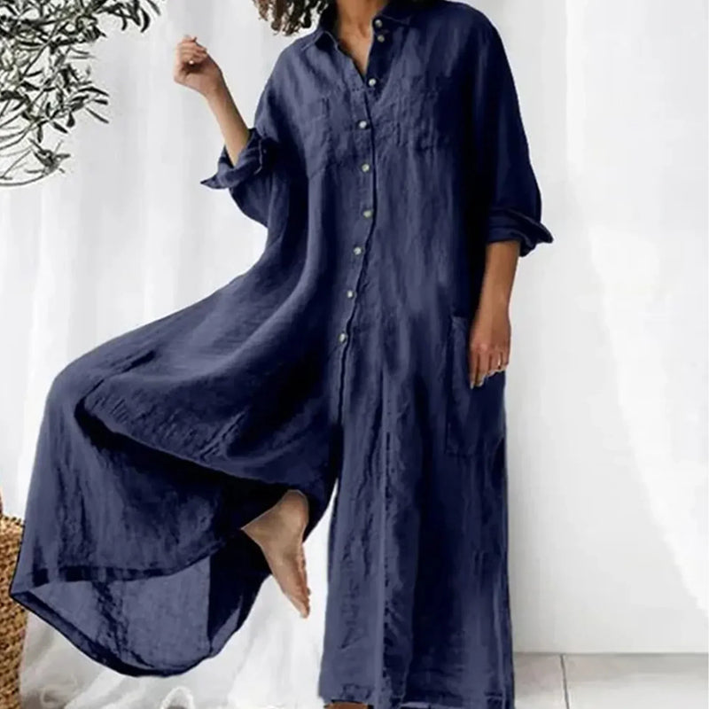 Linnen dames jumpsuit oversized luchtig stijlvol – Ruvina