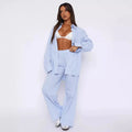 Dames krijtstreep broek oversized hoog getailleerd en stijlvol – Mirayne