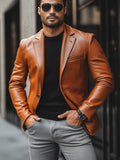 Stijlvolle leren herenjas met minimalistisch design – Lucas