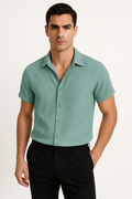 Casual corduroy herenoverhemd met korte mouwen – Joris