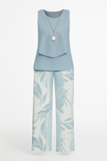 Zomer Set Dames Lichtgewicht Elegant Bladprint – Elvarra
