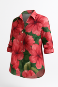 Bloemenprint Blouse met Omslagkraag voor Dames – Ella