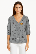 Bloemige luchtige damesblouse met losse pasvorm – Laura