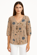 Bloemige luchtige damesblouse met losse pasvorm – Laura