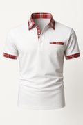 Heren colorblock polo met korte mouwen – Milan
