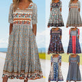 Boho damesjurk met florale print en volants – Yara