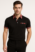 Heren colorblock polo met korte mouwen – Milan